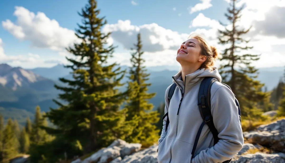 grupa turystów z astmą odpoczywająca przy górskim strumieniu z czystą wodą